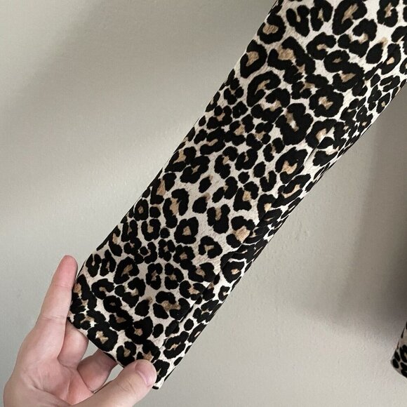 Express Women XS Leopard Print Knit Modern Long Sleeve Longline Boyfriend Blazer - Picture 5 of 12